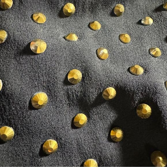 Diane Von Furstenberg Women 10 Sheer Dress Gold Studded Glam Formal Embellished - Picture 12 of 12